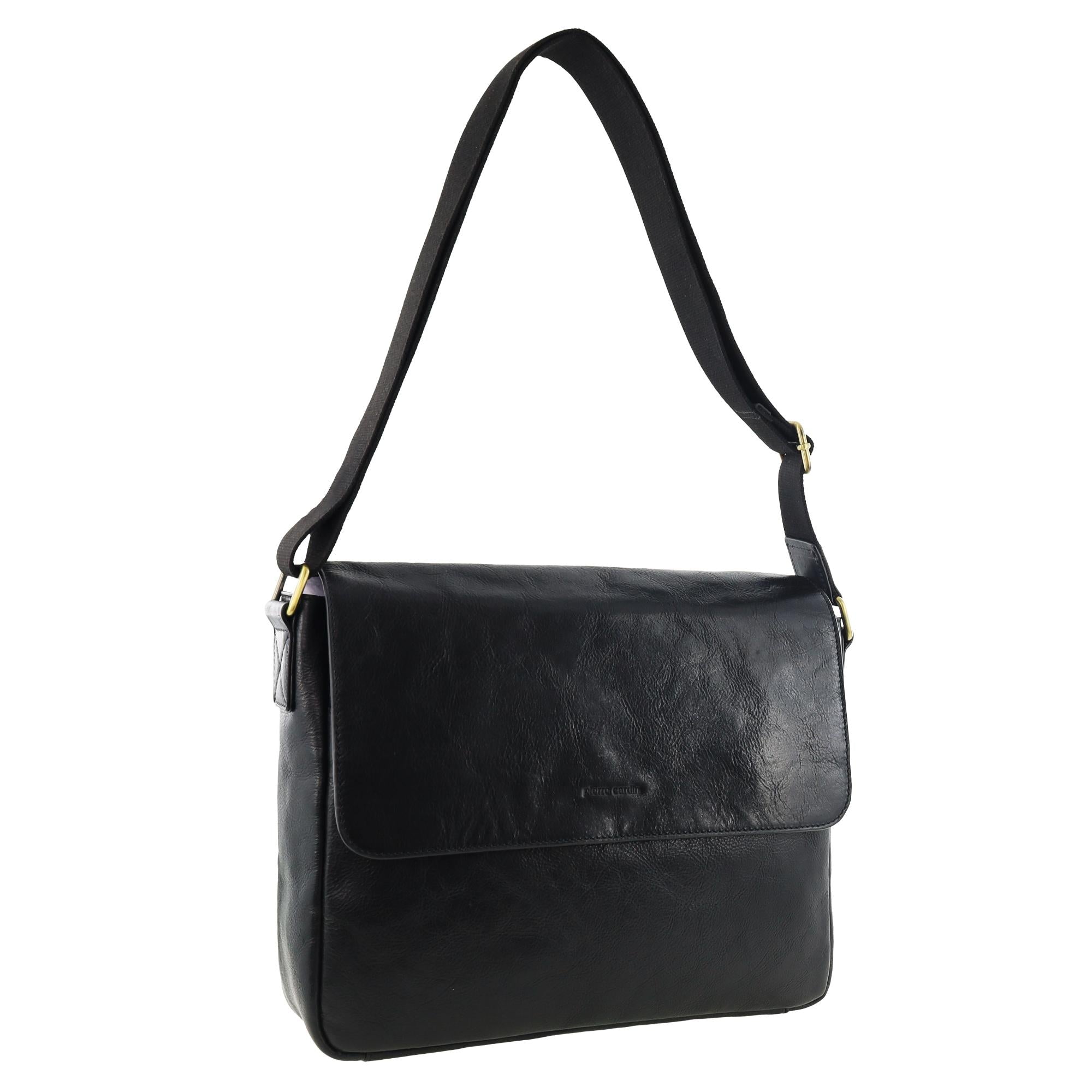 Pierre Cardin Men's Leather Classic Messenger/Computer Bag