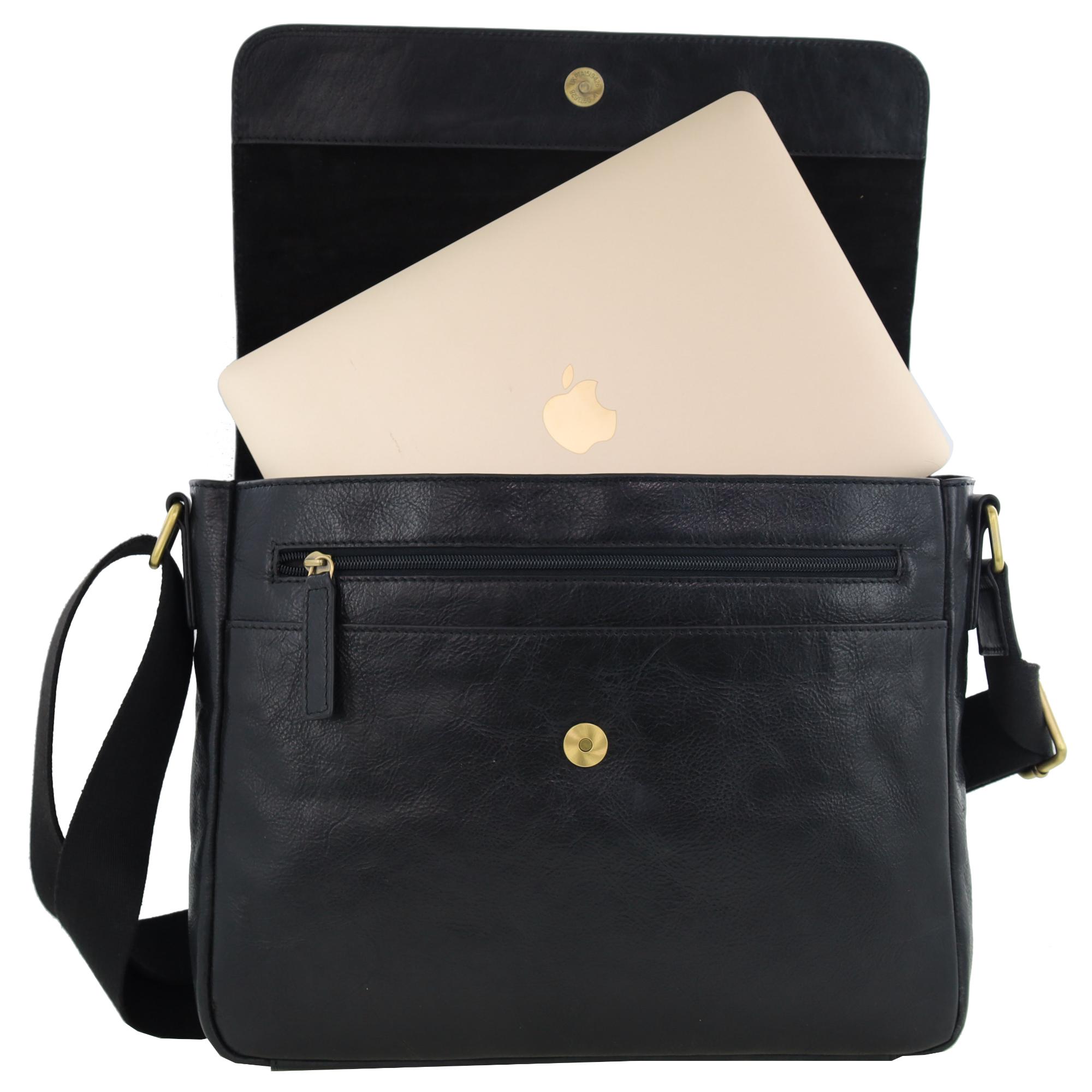 Pierre Cardin Men's Leather Classic Messenger/Computer Bag