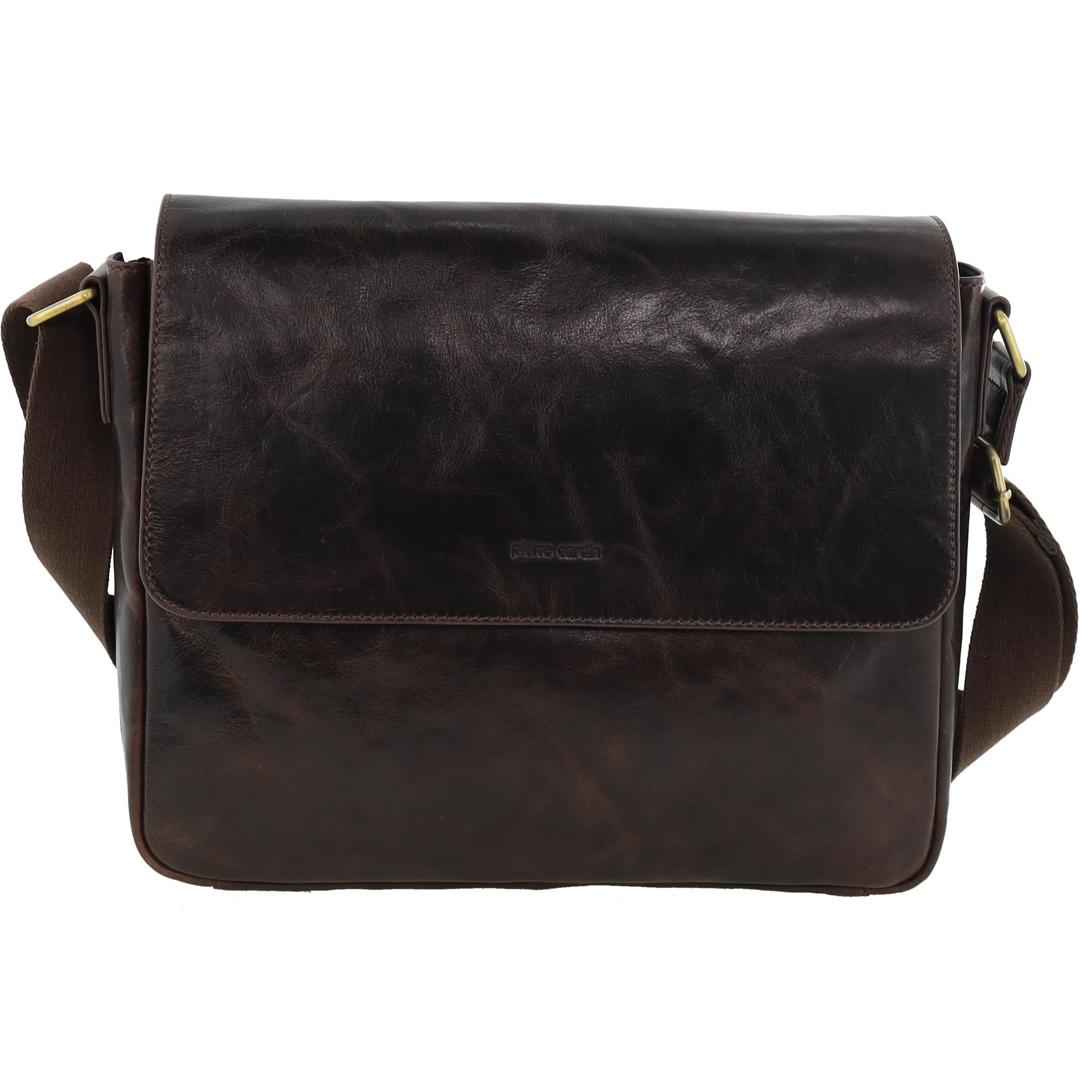 Pierre Cardin Men's Leather Classic Messenger/Computer Bag