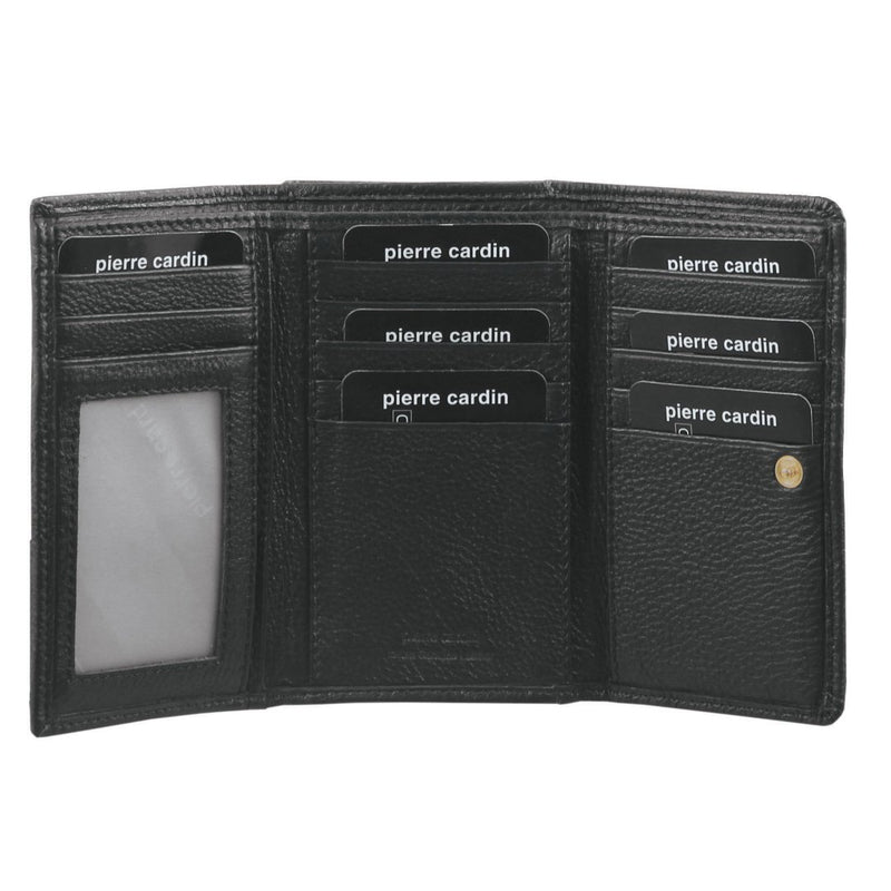 Pierre Cardin Pleated Leather Ladies Tri-Fold Wallet (PC 3905)
