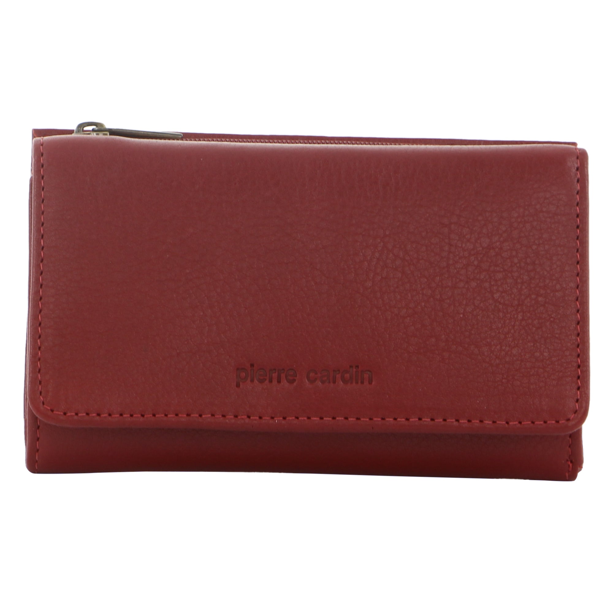 Pierre Cardin Leather Ladies Tri-Fold Wallet in Red