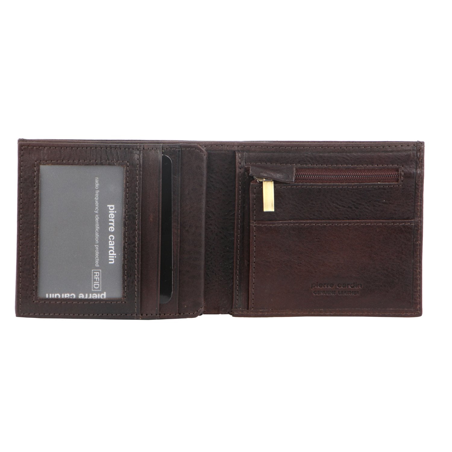Pierre Cardin Italian Leather Tri-Fold Men's Wallet in Chocolate