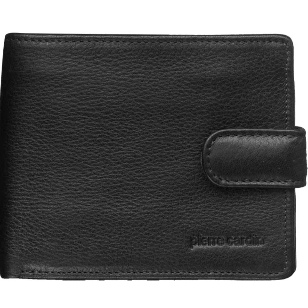 Pierre Cardin Italian Leather Tab Men's Wallet in Black