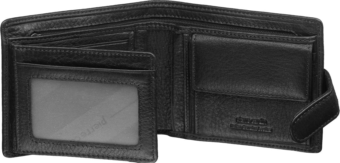Pierre Cardin Italian Leather Tab Men's Wallet in Black