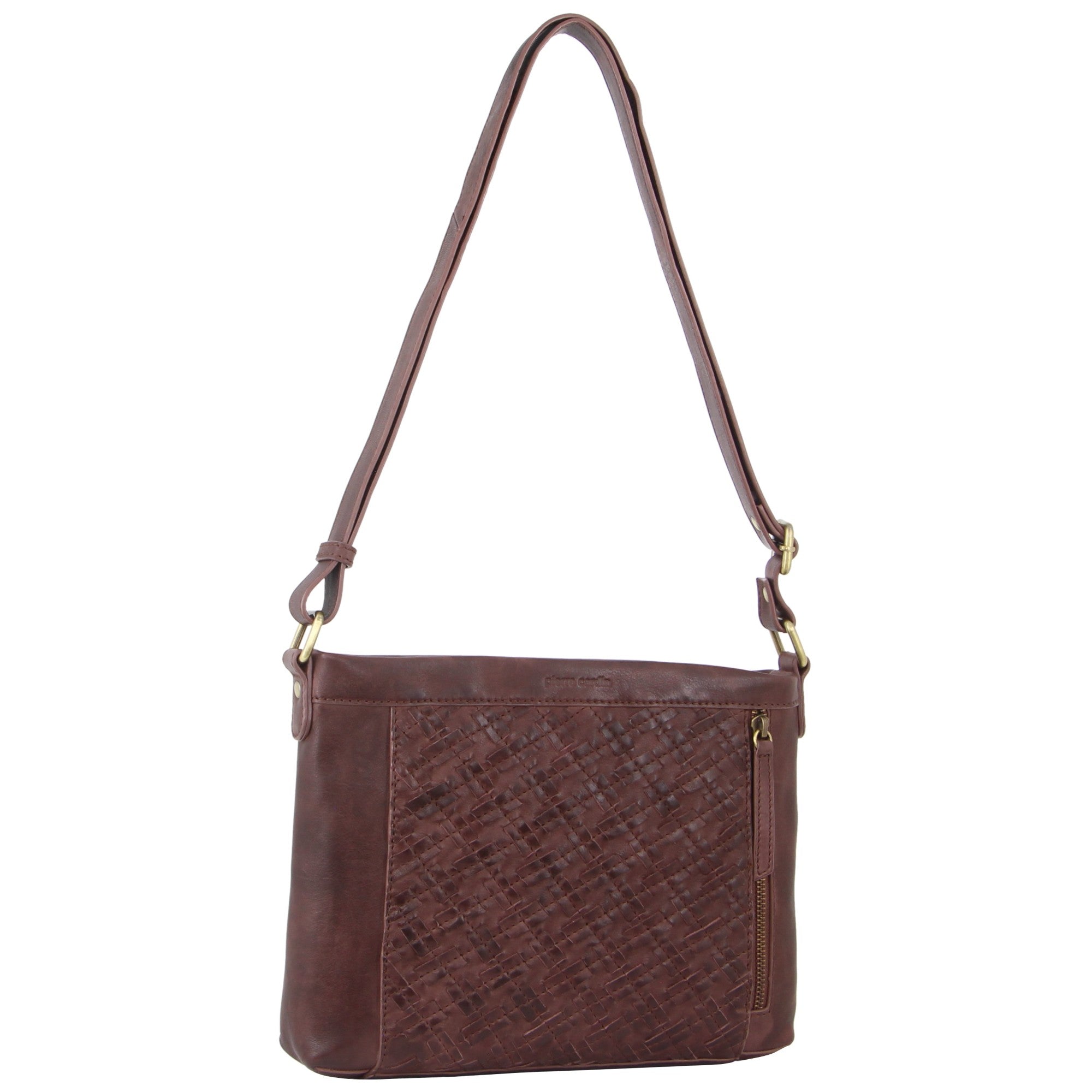 Pierre Cardin Woven Embossed Leather Crossbody Bag