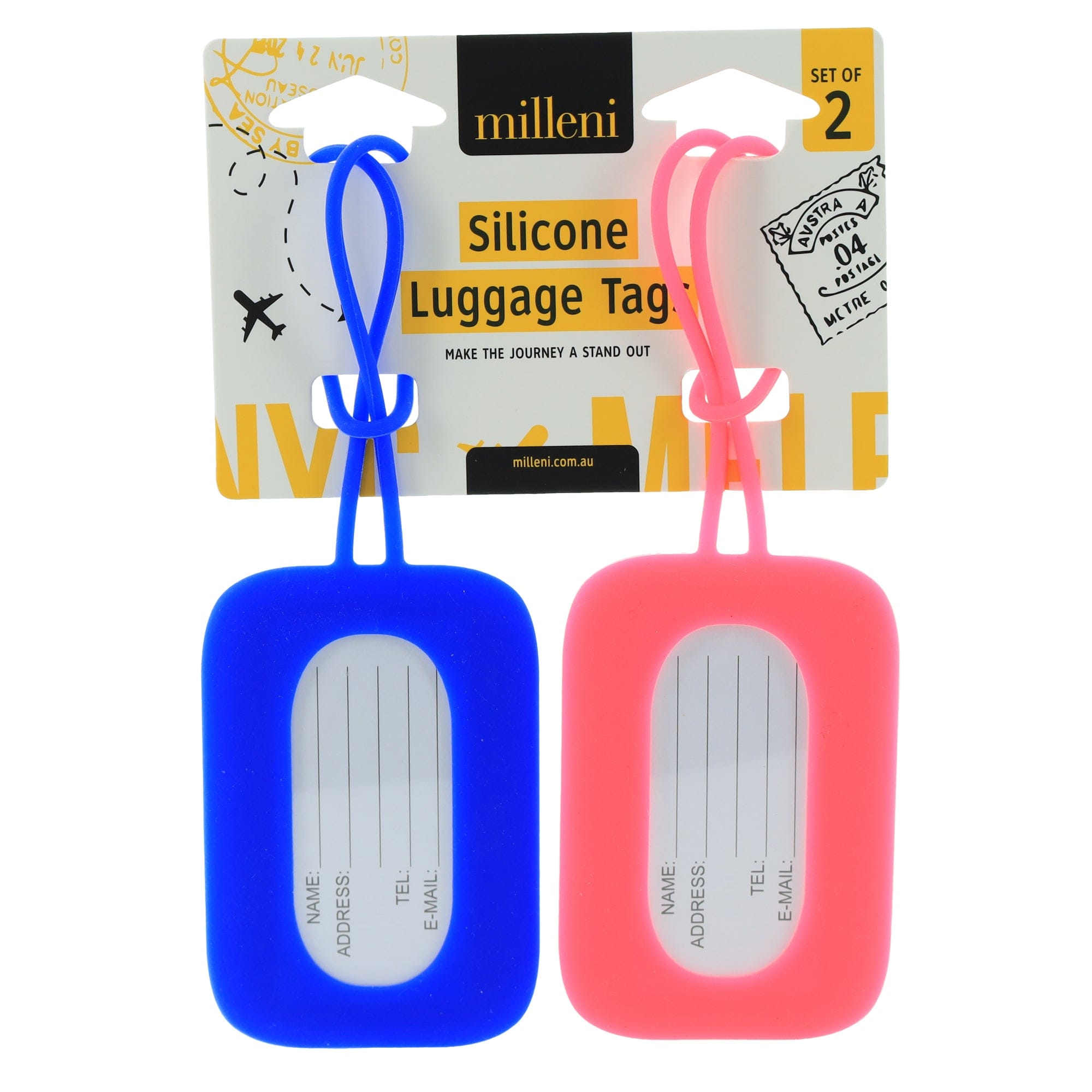 Tags MT 018 Milleni Travel Silicone Luggage Tags (2 PK)