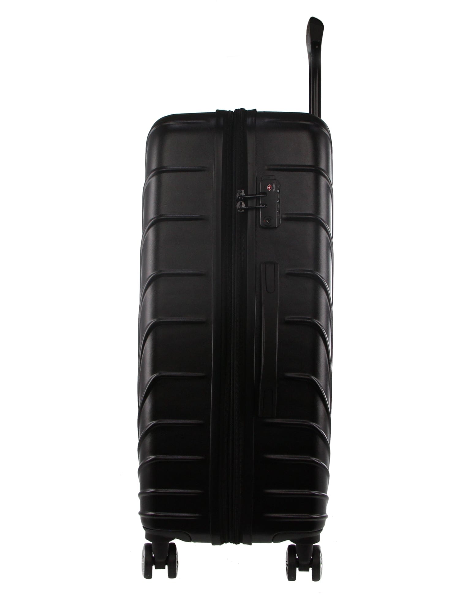Hard Shell Luggage PC 3248LC BLACK+PC3761 Pierre Cardin Black Hard Shell LARGE and CABIN Bundle 2-Piece Set+ Assorted Luggage Tag