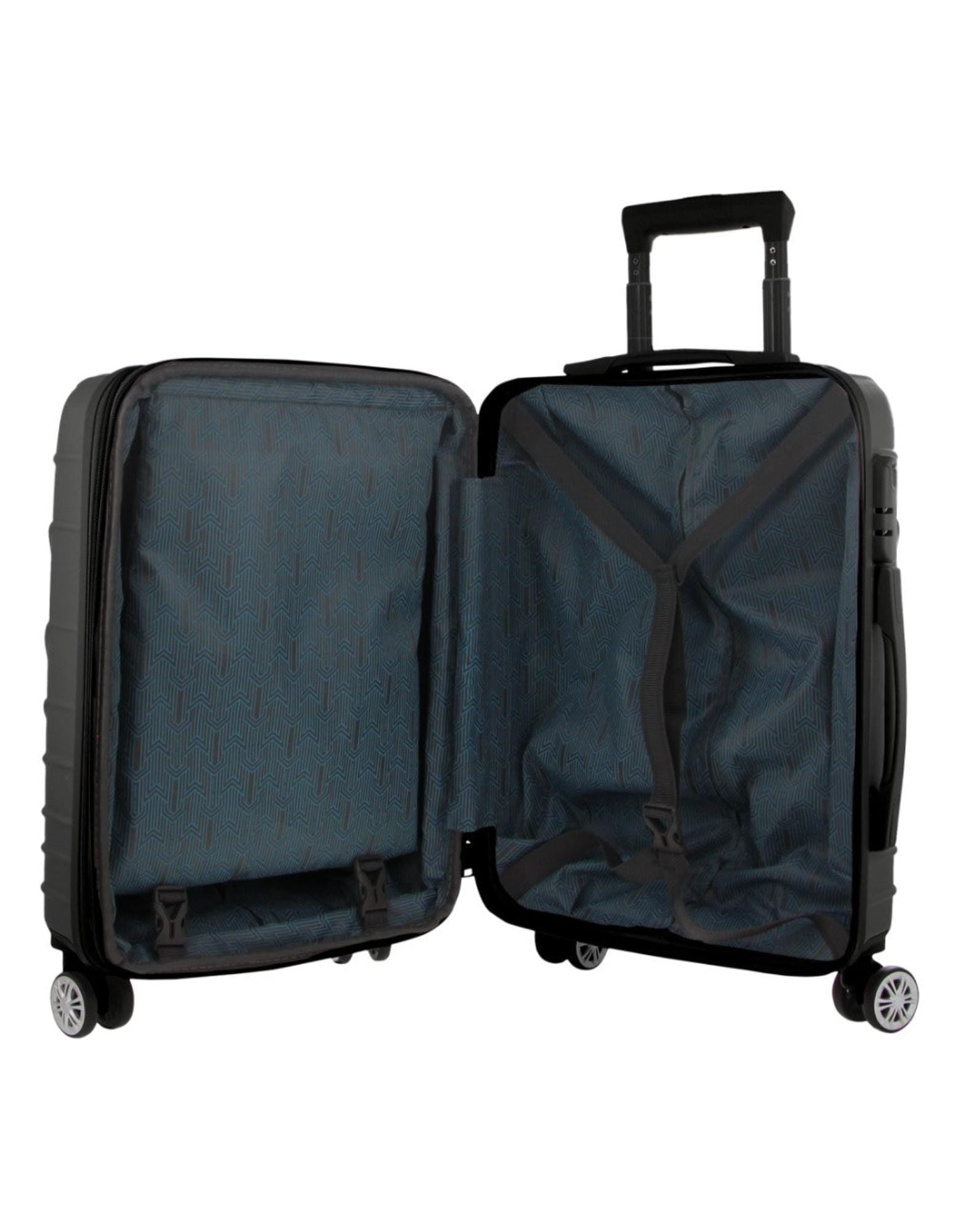 Hard Shell Luggage PC 3248LC BLACK+PC3761 Pierre Cardin Black Hard Shell LARGE and CABIN Bundle 2-Piece Set+ Assorted Luggage Tag