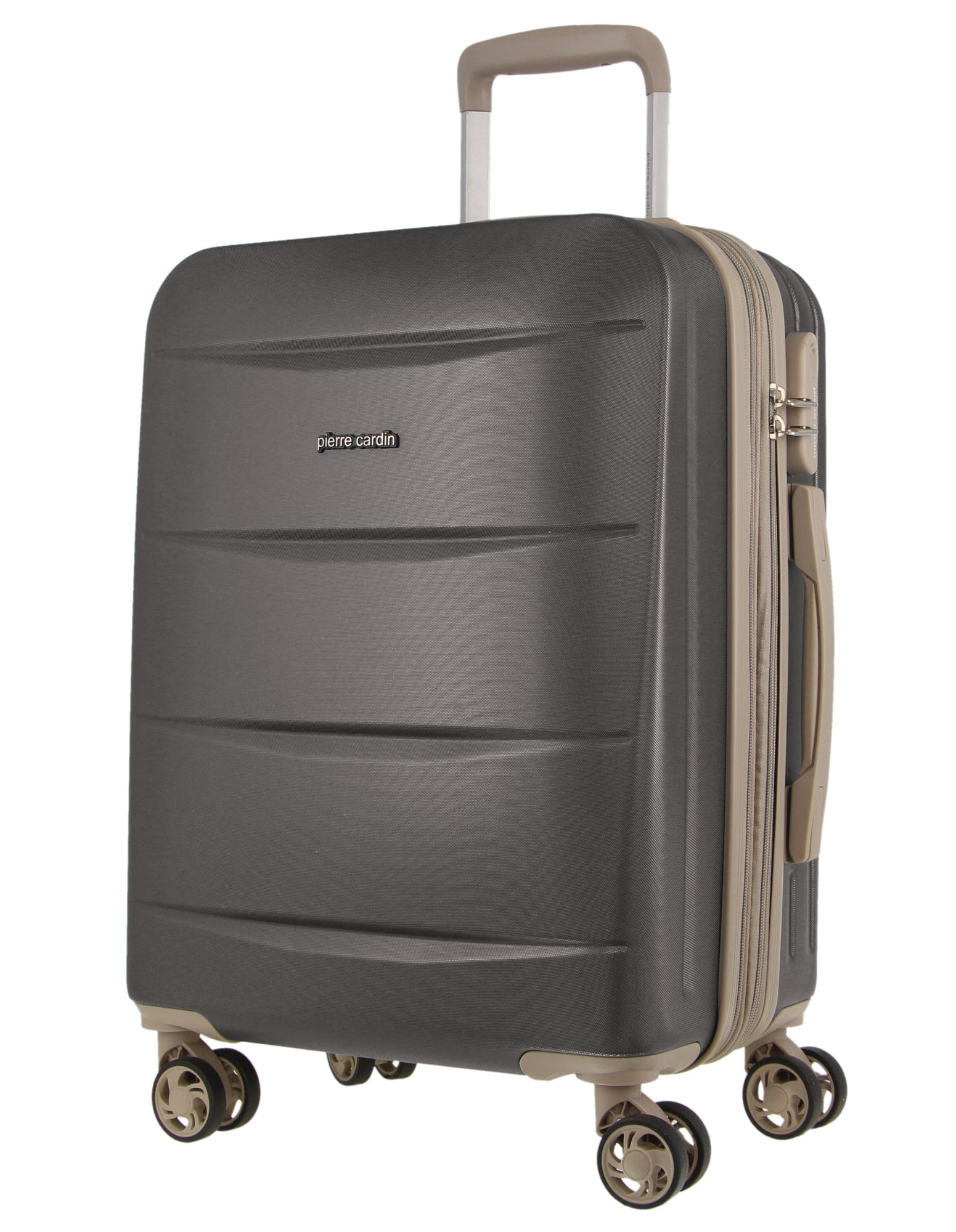 Luggage & Bags PC 3551LC GRAPH+PC3761 Pierre Cardin Graphite Hard LARGE and CABIN Bundle 2-Piece Set + Assorted Luggage Tag