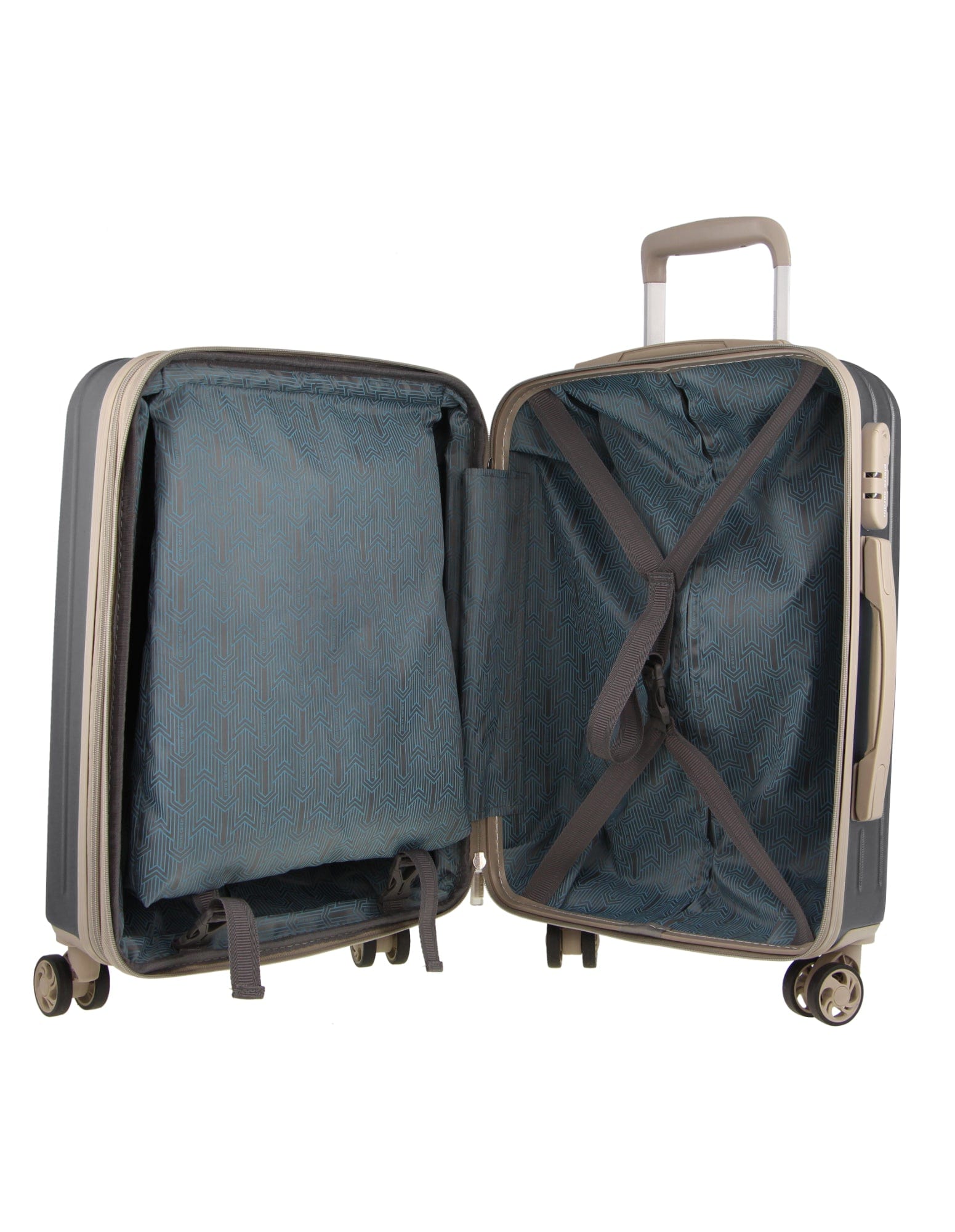 Luggage & Bags PC 3551LC GRAPH+PC3761 Pierre Cardin Graphite Hard LARGE and CABIN Bundle 2-Piece Set + Assorted Luggage Tag