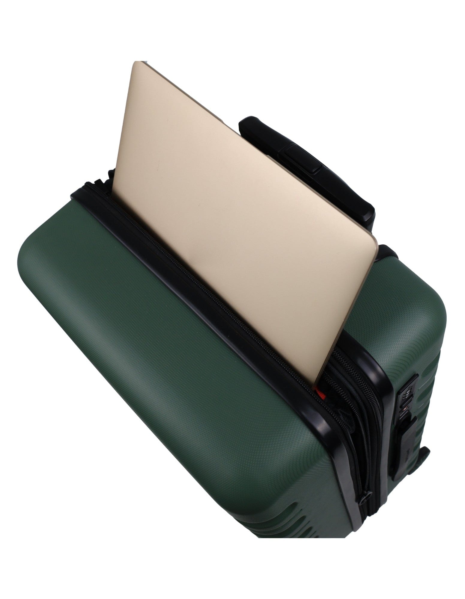 Hard Shell Luggage PC 3941LC MOSS+PC3761 Pierre Cardin Moss Hard Shell LARGE and CABIN Bundle 2-Piece Set + Assorted Luggage Tag