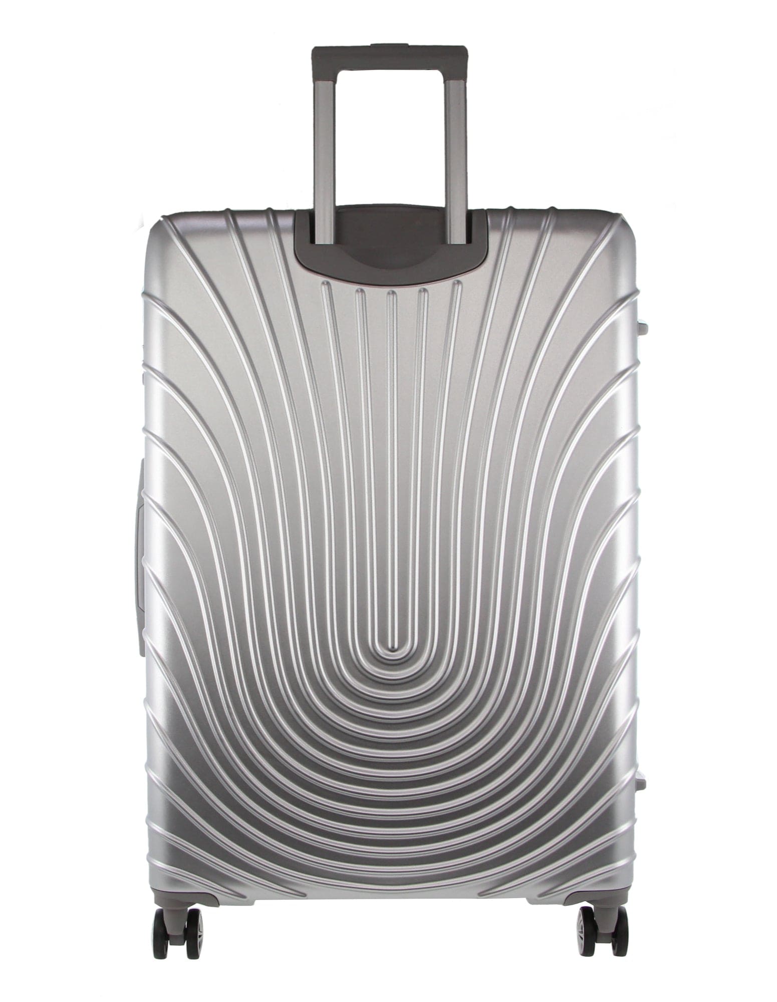 Hard Shell Luggage PC 3248LC SILVER+PC3761 Pierre Cardin Silver Hard Shell LARGE and CABIN Bundle 2-Piece Set + Assorted Luggage Tag