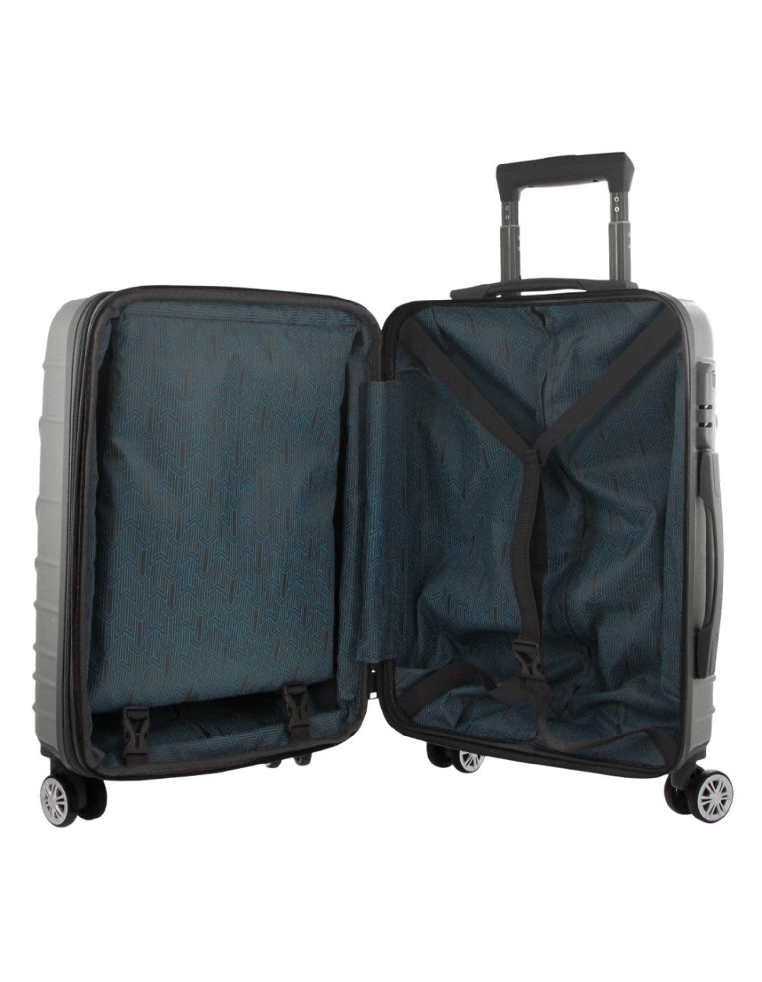 Hard Shell Luggage PC 3248LC SILVER+PC3761 Pierre Cardin Silver Hard Shell LARGE and CABIN Bundle 2-Piece Set + Assorted Luggage Tag