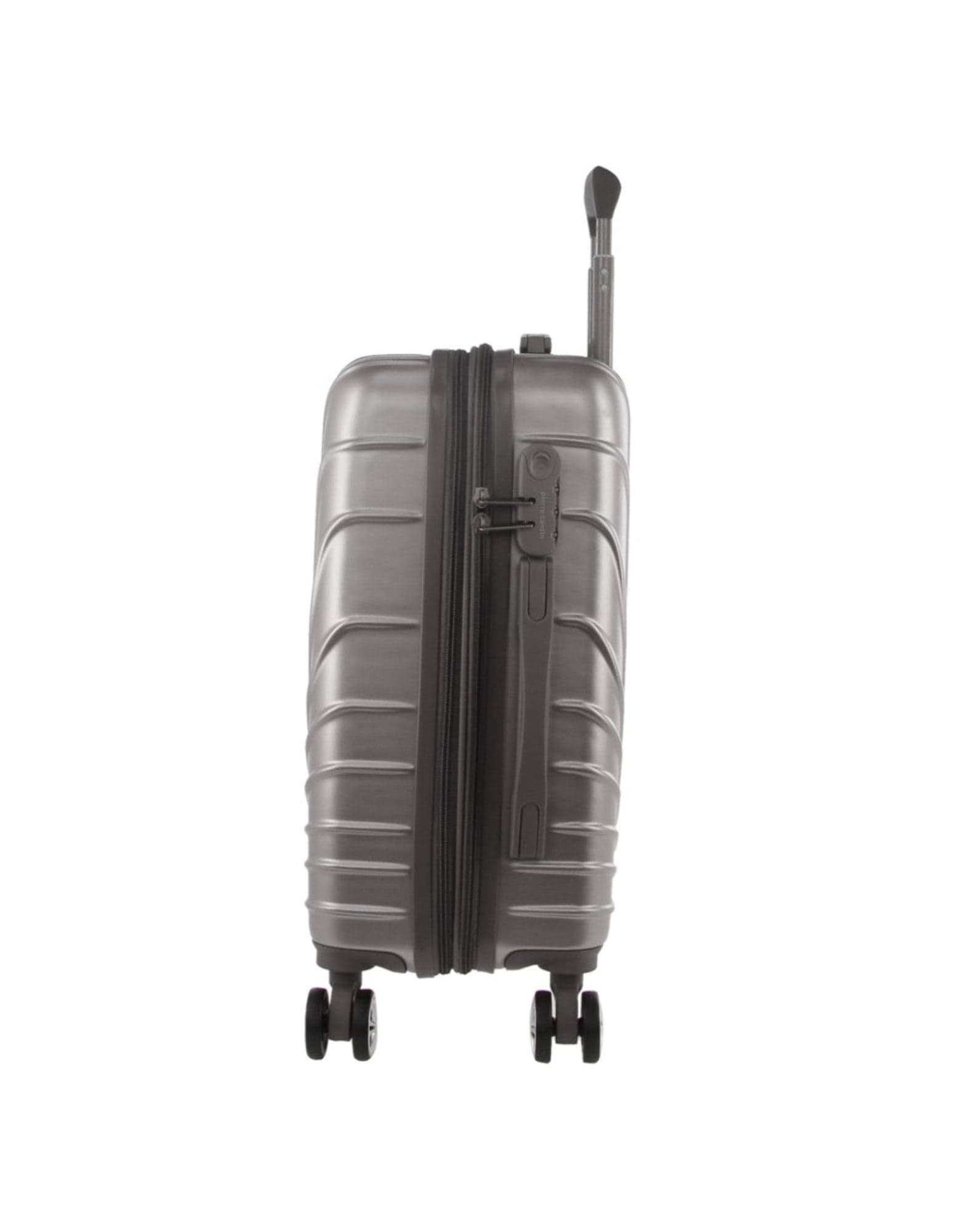 Hard Shell Luggage PC 3248LC SILVER+PC3761 Pierre Cardin Silver Hard Shell LARGE and CABIN Bundle 2-Piece Set + Assorted Luggage Tag