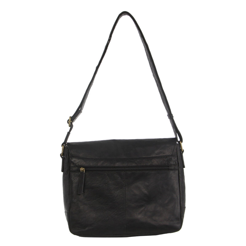 Pierre Cardin Rustic Leather Computer/Messenger Bag in Black (PC2805)