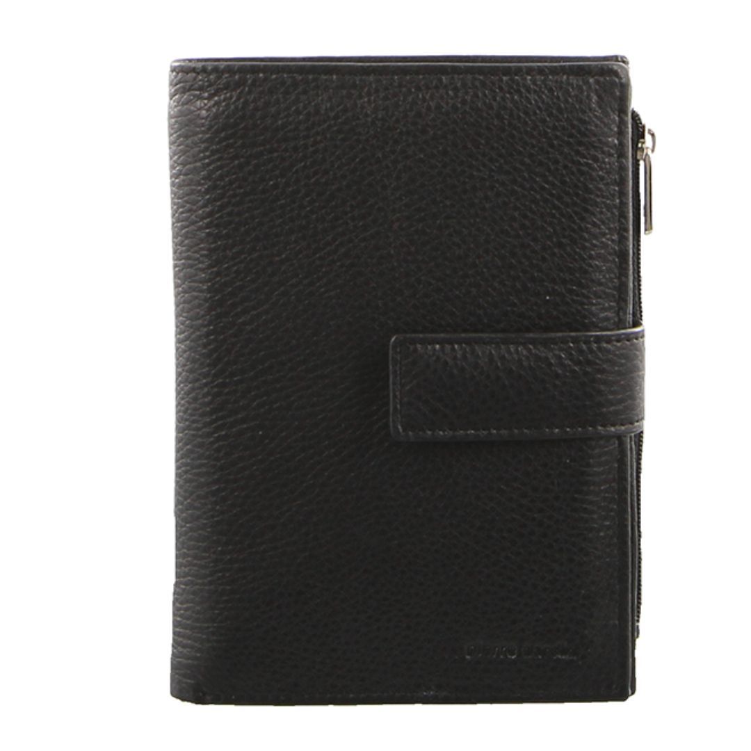 Pierre Cardin Italian Leather Ladies Tab Wallet in Black