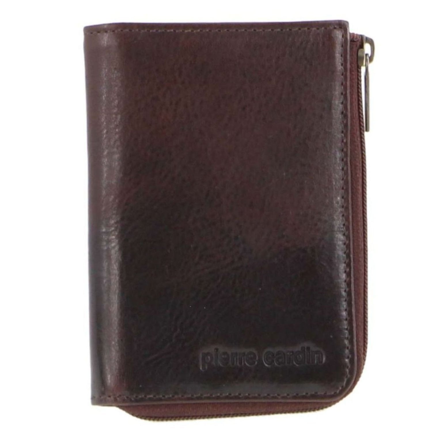 Pierre Cardin Italian Leather Key + Credit Card Holder in Chocolate