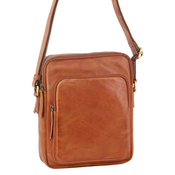 Pierre Cardin Leather Unisex Cross-Body Bag in Cognac (PC2804)