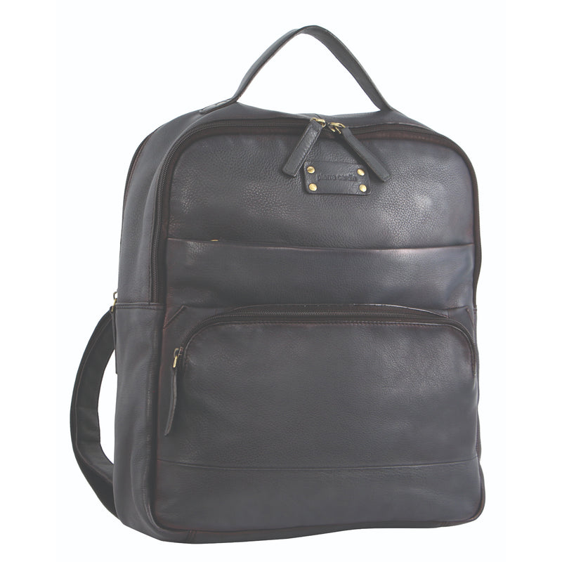 Pierre Cardin Rustic Leather Business Backpack/Computer Bag