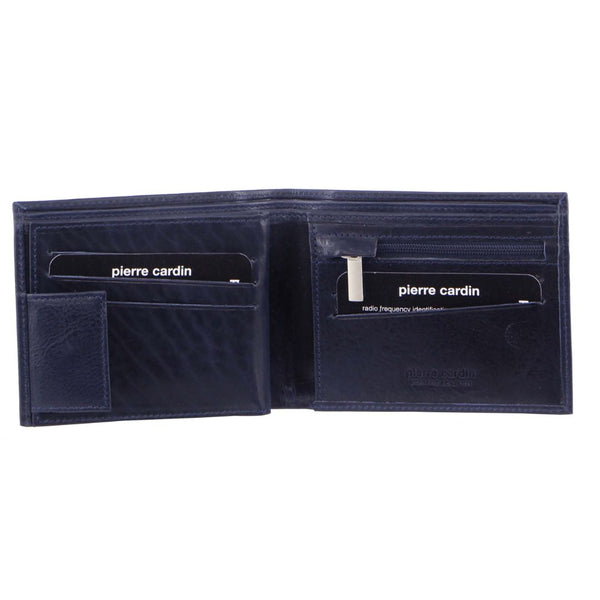 Pierre Cardin Rustic Leather Tri-Fold Men's Wallet in Midnight (PC2812)
