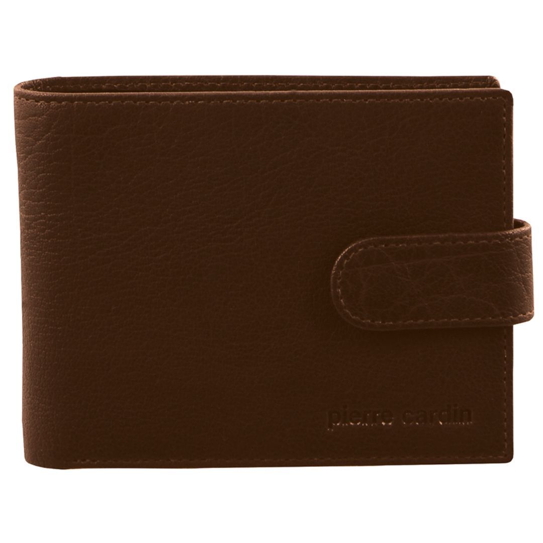 Pierre Cardin Rustic Leather Men's Wallet in Chestnut