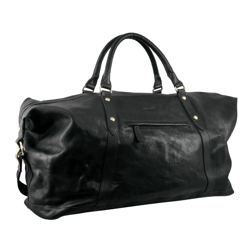 Pierre Cardin Rustic Leather Business/Overnight Bag in Black (PC2824)