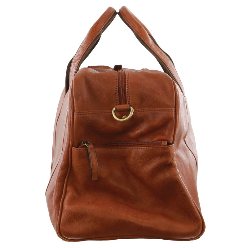 Pierre Cardin Rustic Leather Overnight Bag in Cognac (PC 2825)
