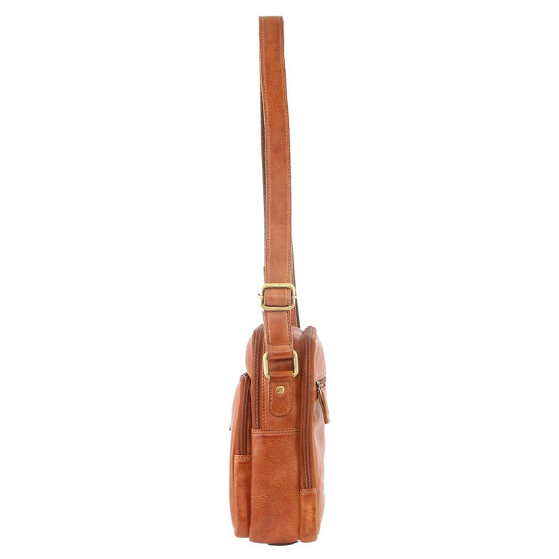 Pierre Cardin Rustic Leather Cross-Body Bag in Cognac (PC3129)