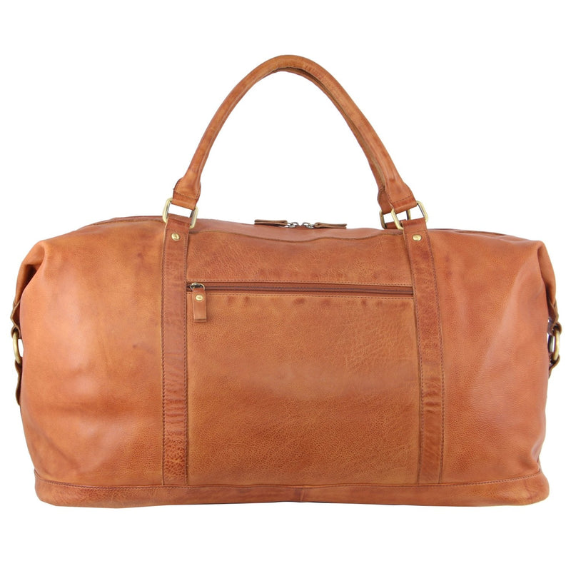 Pierre Cardin Rustic Leather Business/Overnight Bag in Cognac (PC3134)