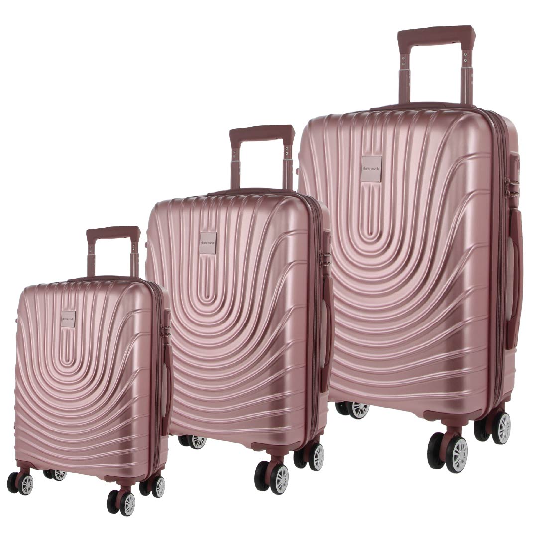 Pierre Cardin Hard Shell 3-Piece Luggage Set in Pink