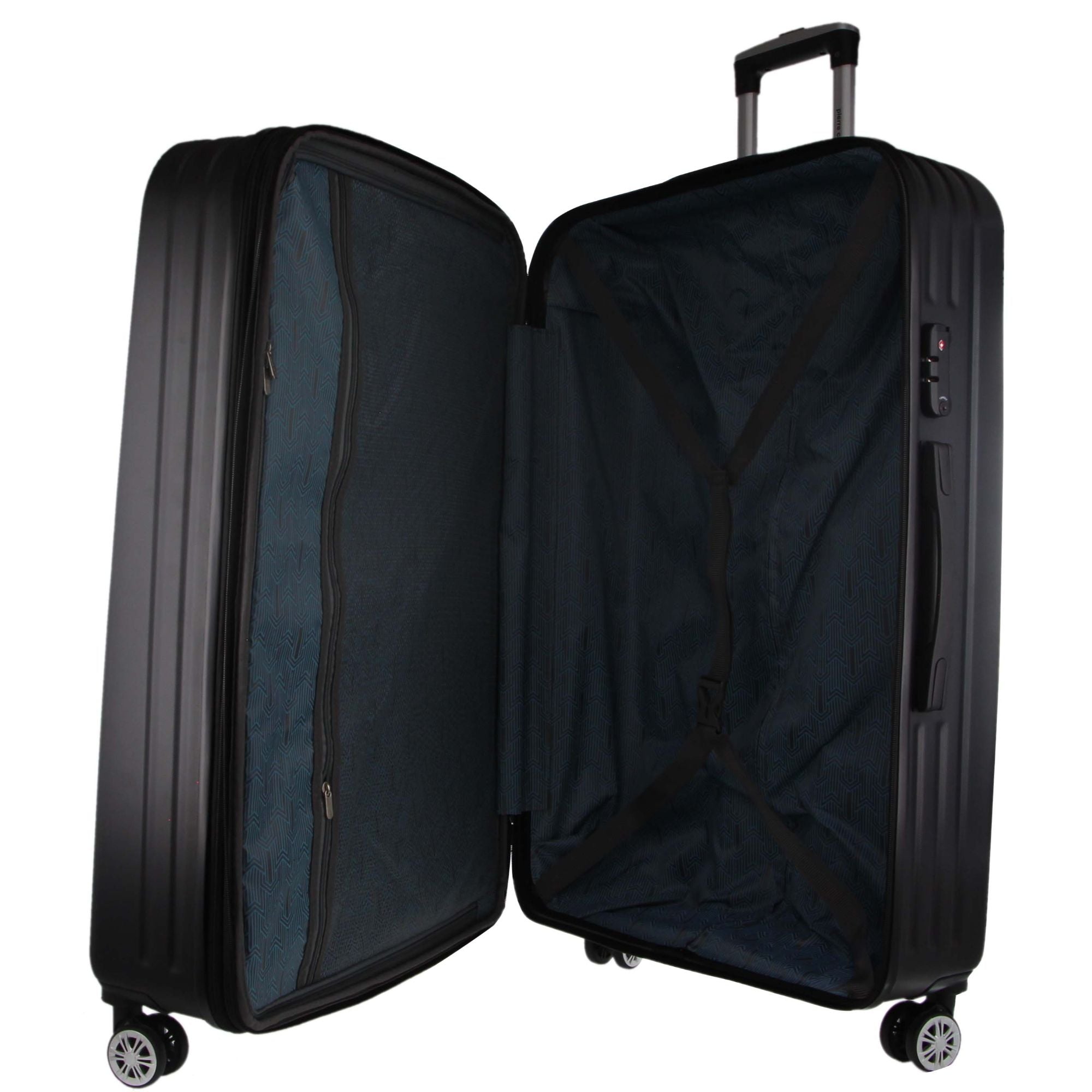 Pierre Cardin Hard Shell 3-Piece Luggage Set in Black