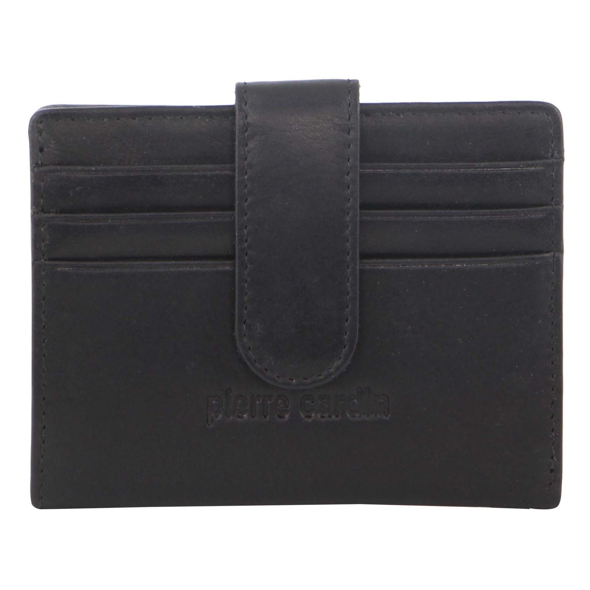 Pierre Cardin Men's Leather  Bi-Fold Card Holder/Wallet in Black