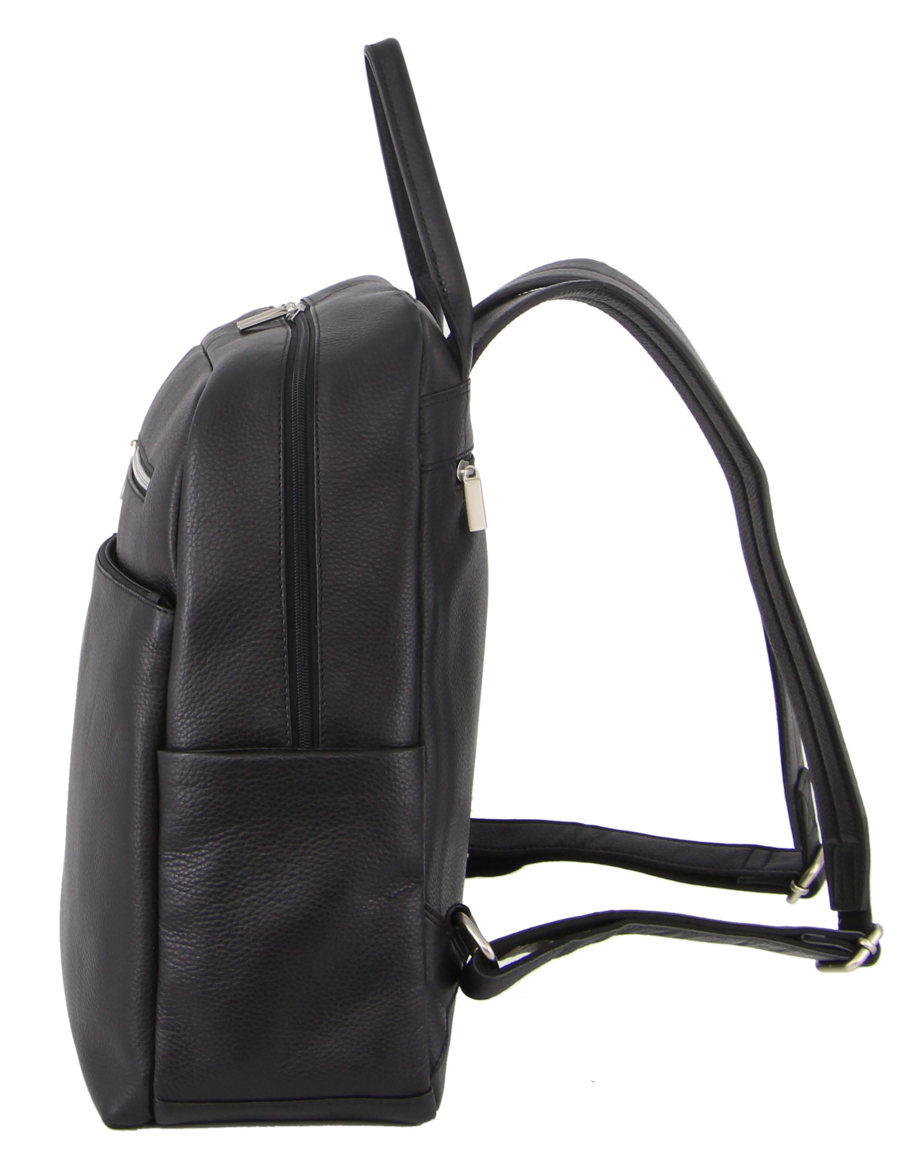 Pierre Cardin Leather Laptop/Business Backpack in Black
