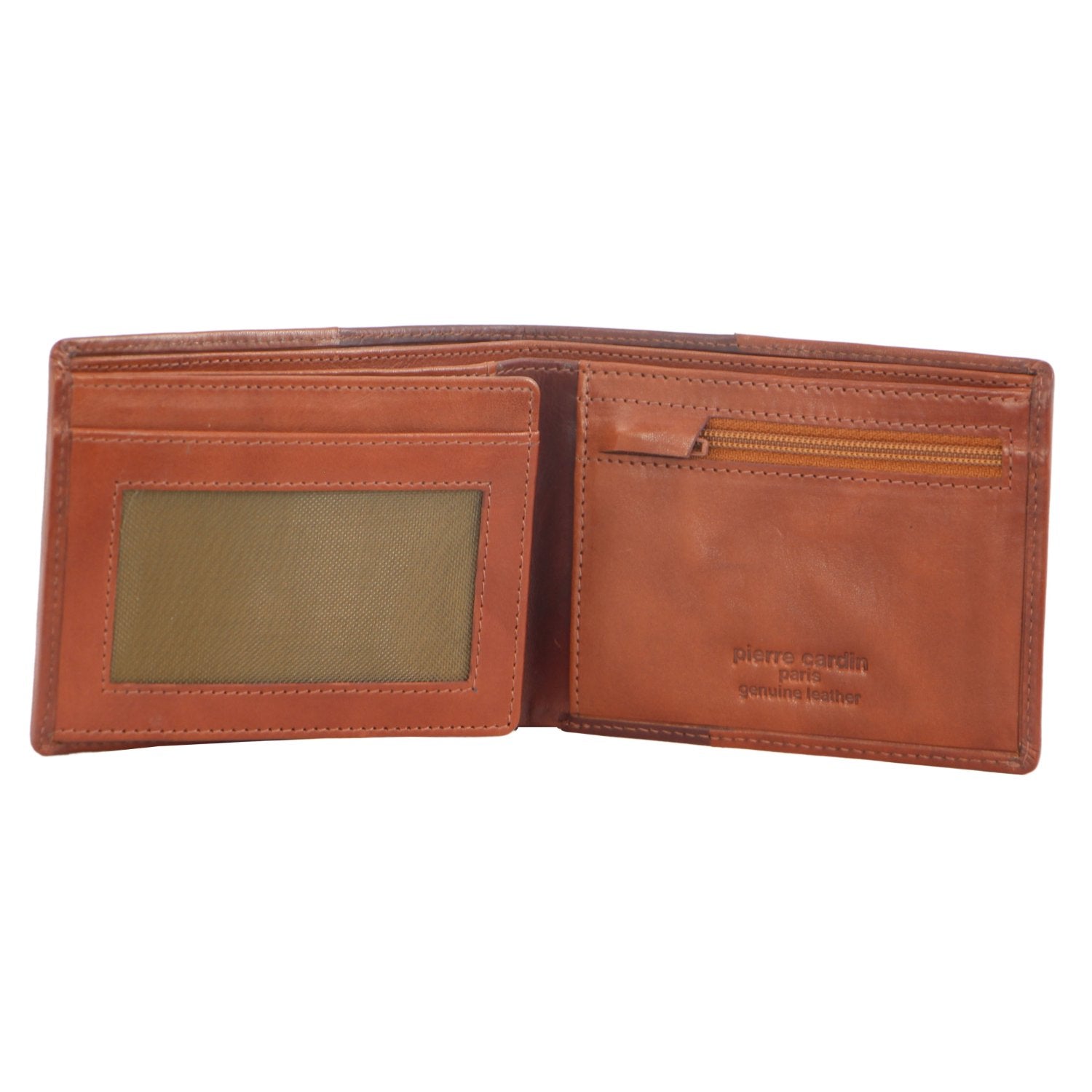 Pierre Cardin Leather Men's Bi-Fold Wallet in Cognac