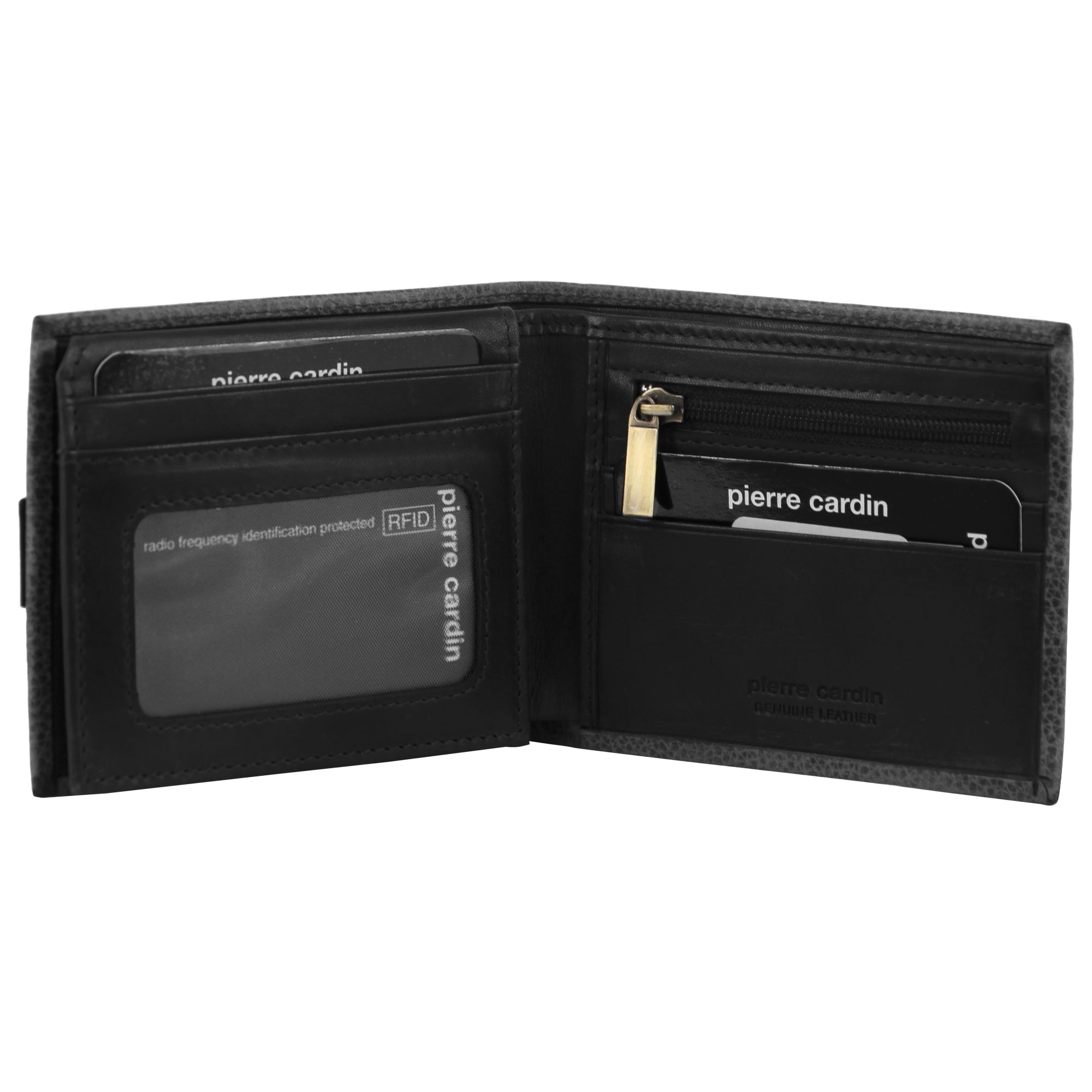 Pierre Cardin Men's Leather Bi-Fold Wallet in Black