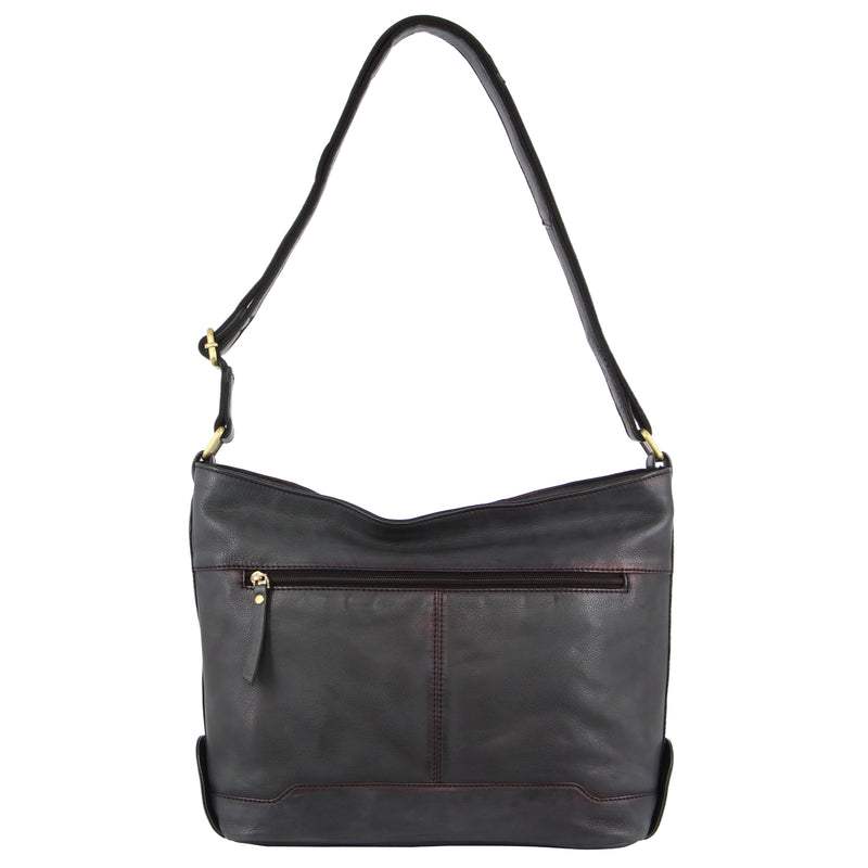 Pierre Cardin Burnished Leather Cross-Body Bag (PC 3518) in Black