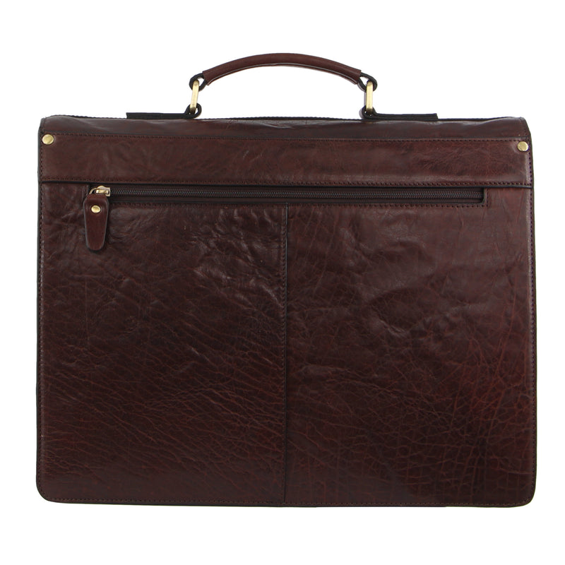 Pierre Cardin Mens Leather Business/Computer Bag in Brown (PC 3523 BRN)