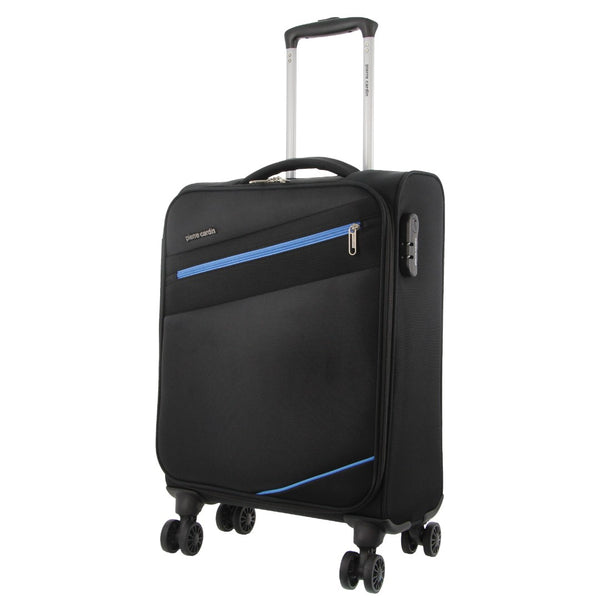 Pierre Cardin 55cm CABIN Soft Shell Suitcase in Black (PC 3548C)