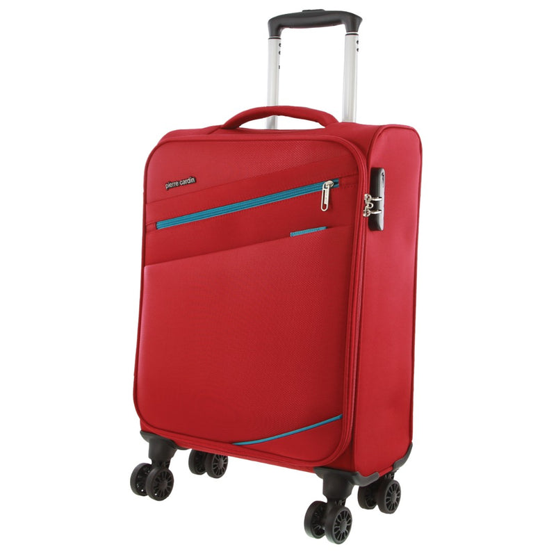 Pierre Cardin 55cm CABIN Soft Shell Suitcase in Red (PC 3548C)