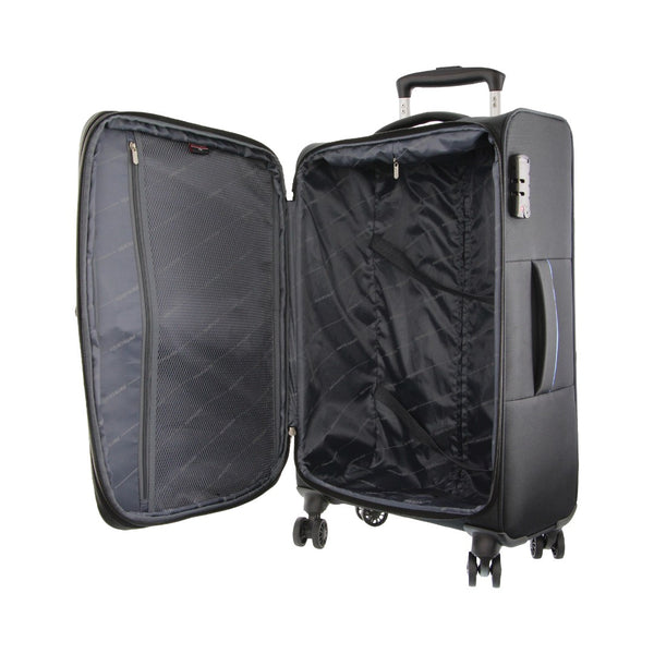 Pierre Cardin 68cm MEDIUM Soft Shell Suitcase in Black (PC 3548M)