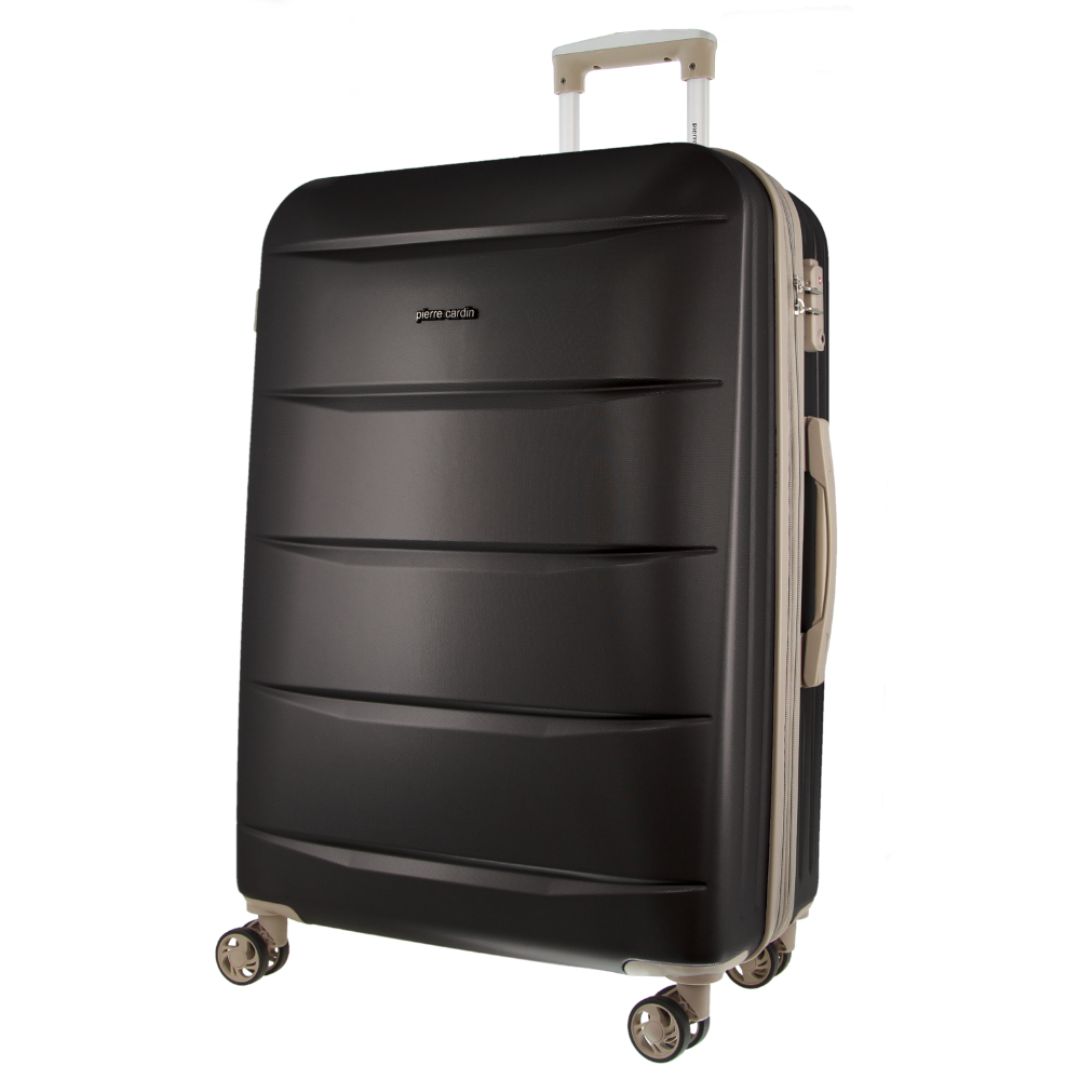 Pierre Cardin 70cm MEDIUM Hard-Shell Suitcase in Black