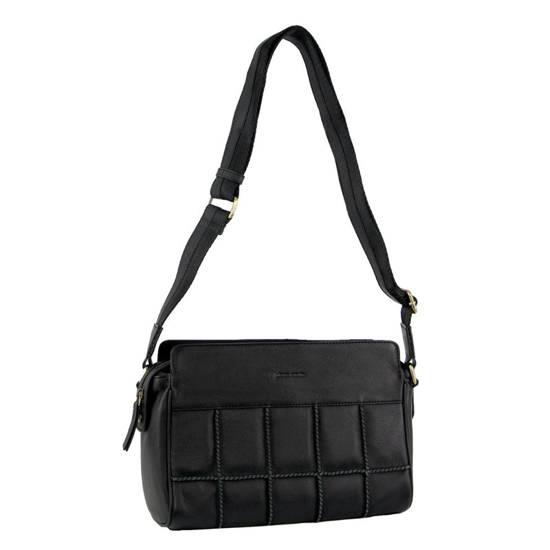 Pierre Cardin Ladies Leather Stitch-design Cross-Body Bag