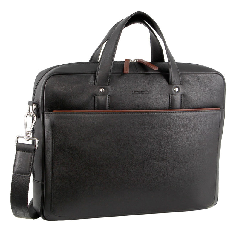 Pierre Cardin Leather Multi-Compartment Business Bag in Black (PC 3600)
