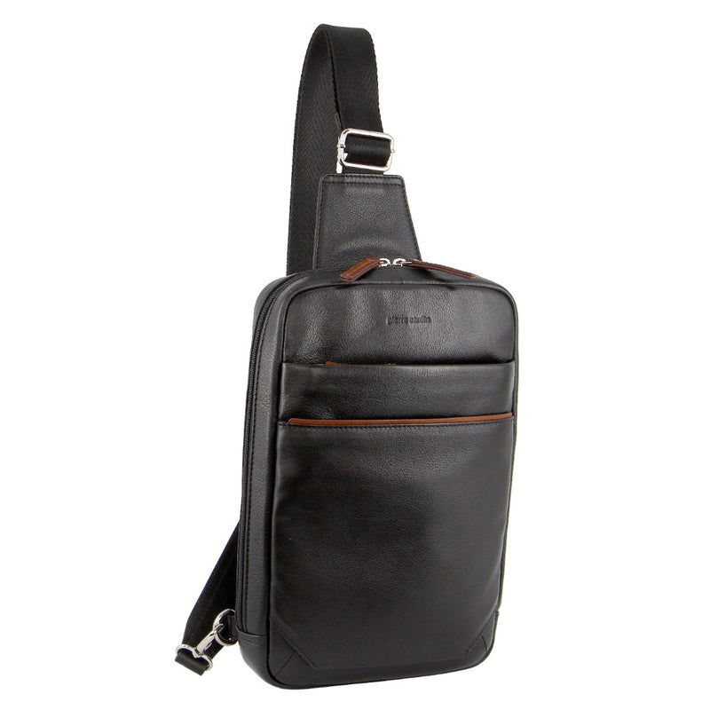 Pierre Cardin Leather 3-Way Sling Bag in Black (PC 3601)