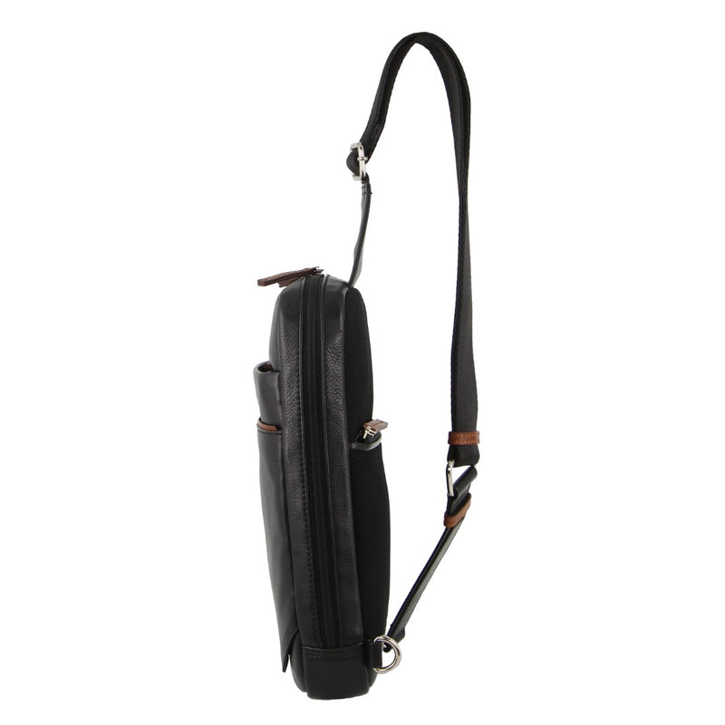 Pierre Cardin Leather 3-Way Sling Bag in Black (PC 3601)