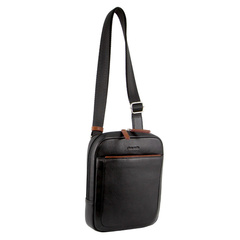 Pierre Cardin Leather Unisex Cross-Body Bag in Black (PC 3602)