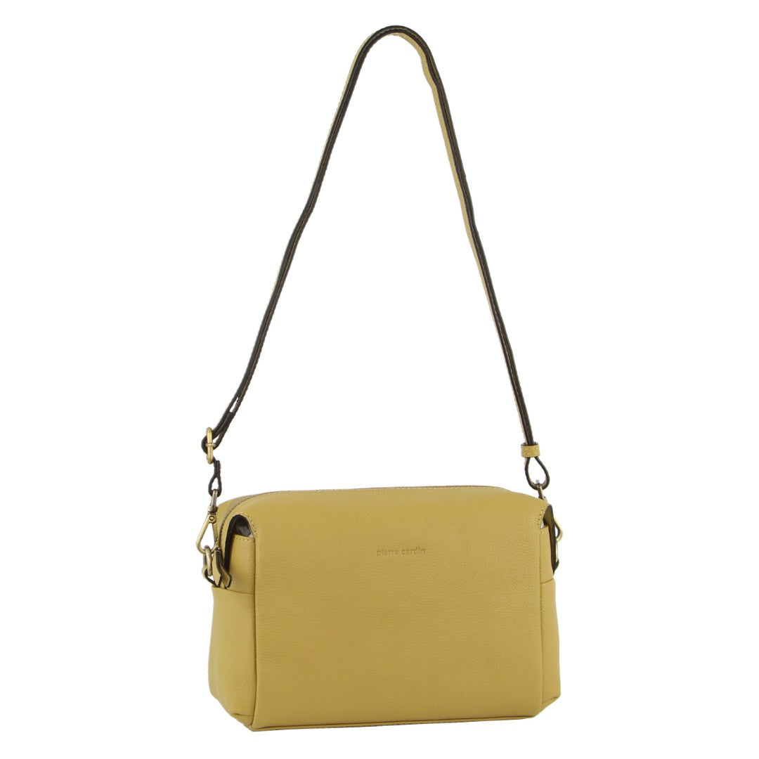 Pierre Cardin Leather Ladies Cross-Body Bag/Clutch in Yellow