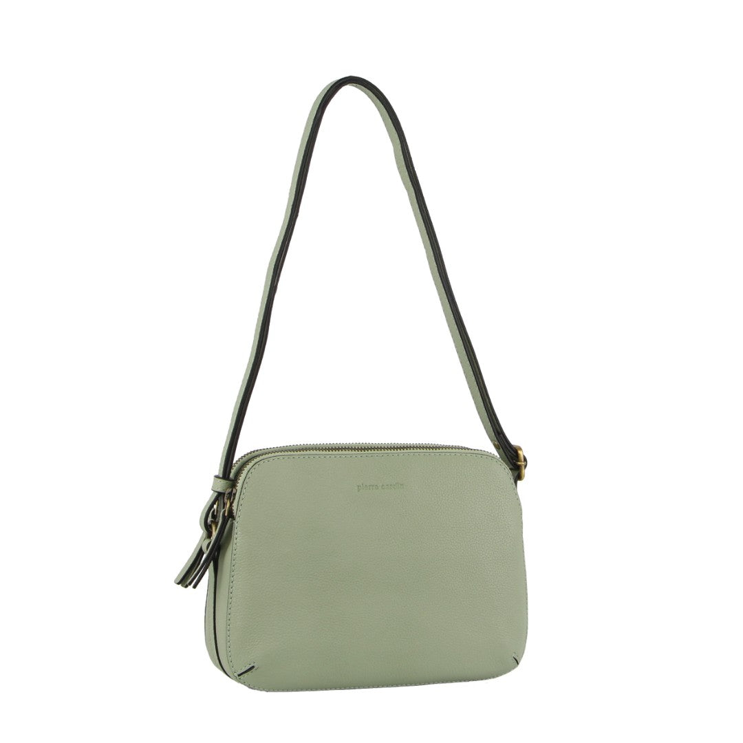 Pierre Cardin Leather Ladies Crossbody Bag in Jade
