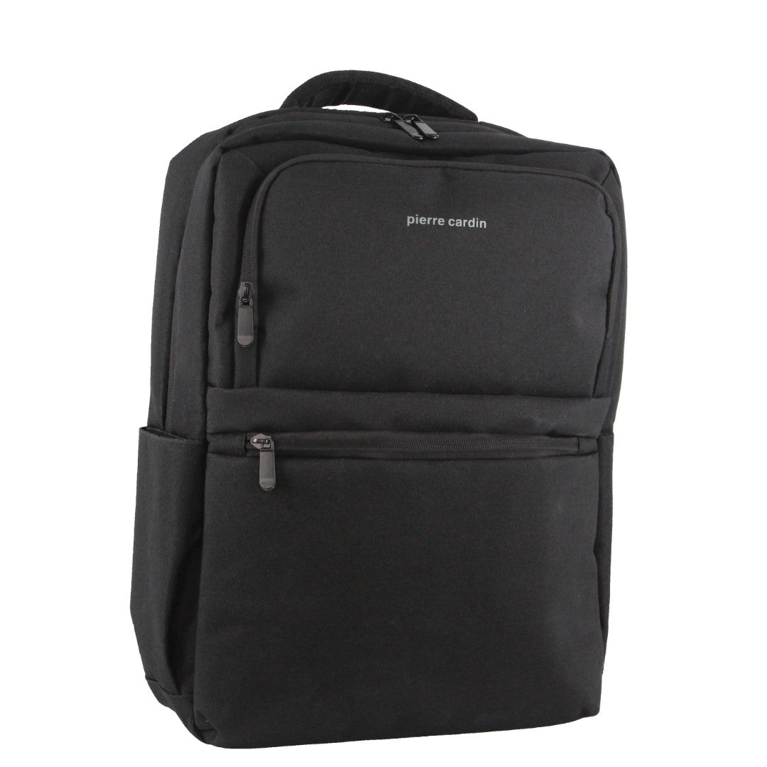 Pierre Cardin Nylon Travel & Business Backpack with Built-in USB Port in Black
