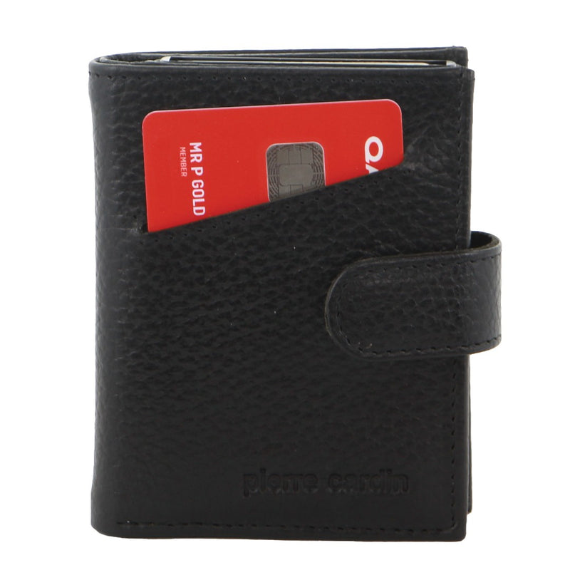 Leather Smart Slide Card Holder Tab Wallet in Black (PC 3644)